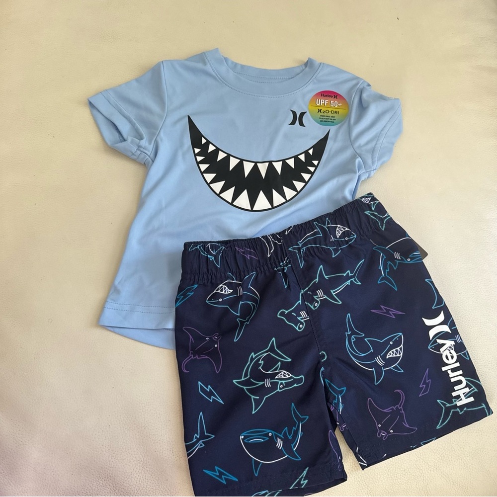 Hurley cute shark boy short active top set 8000 - Picture 4 of 6